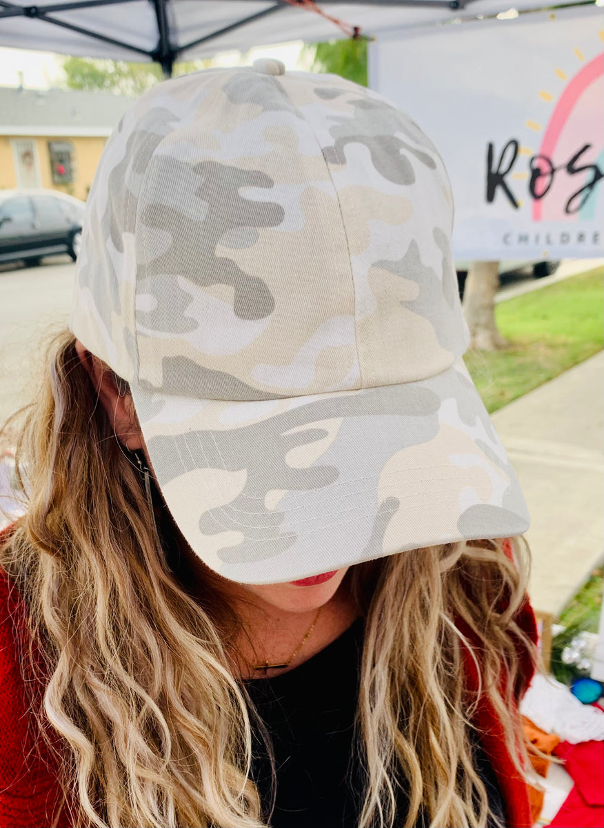 Create Love Distressed Camo Dad Cap