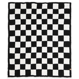 Kids Checkered Throw Blanket 29"x35" - Black