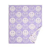 Smiley Face Throw Blanket 29"x35" - Multiple Colors!