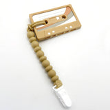 Cassette Tape Silicone Teether w/Clip - Tan