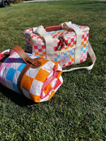 Water Resistant Picnic Blanket in Checkered Rainbow